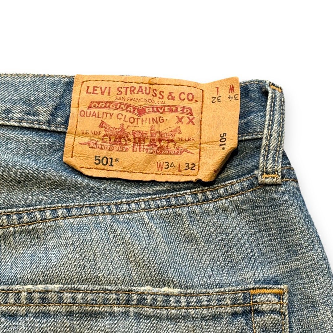 90s 00s Levi's 501 W34 L32 フィリピン製 ダメージデニム ストレート