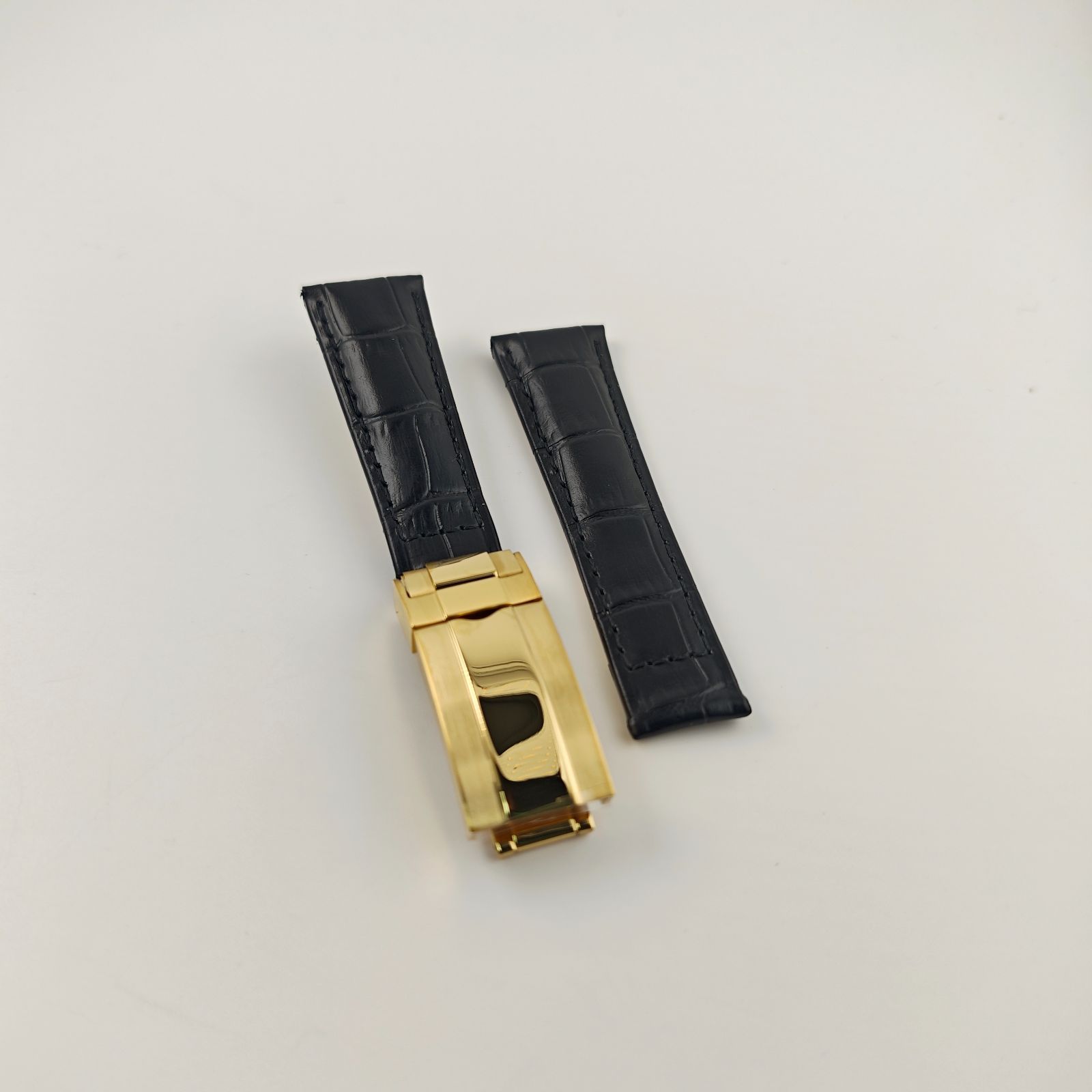 20mm 腕時計 レザー 革ベルト ブラック バックル付属 【対応