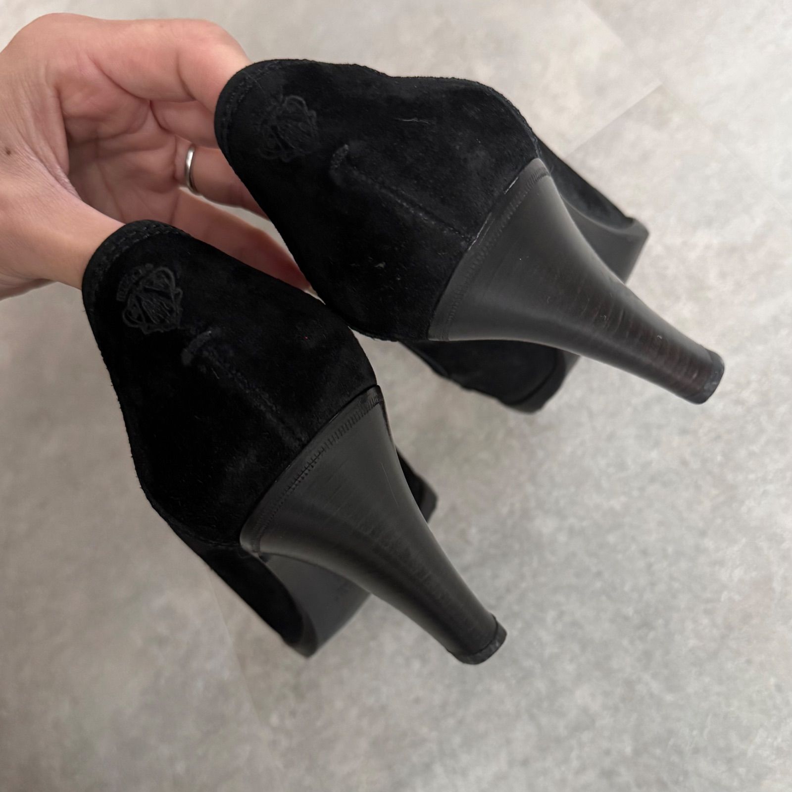 GUCCI グッチ ホースビットパンプス フリンジ スエード ブラック 黒 37