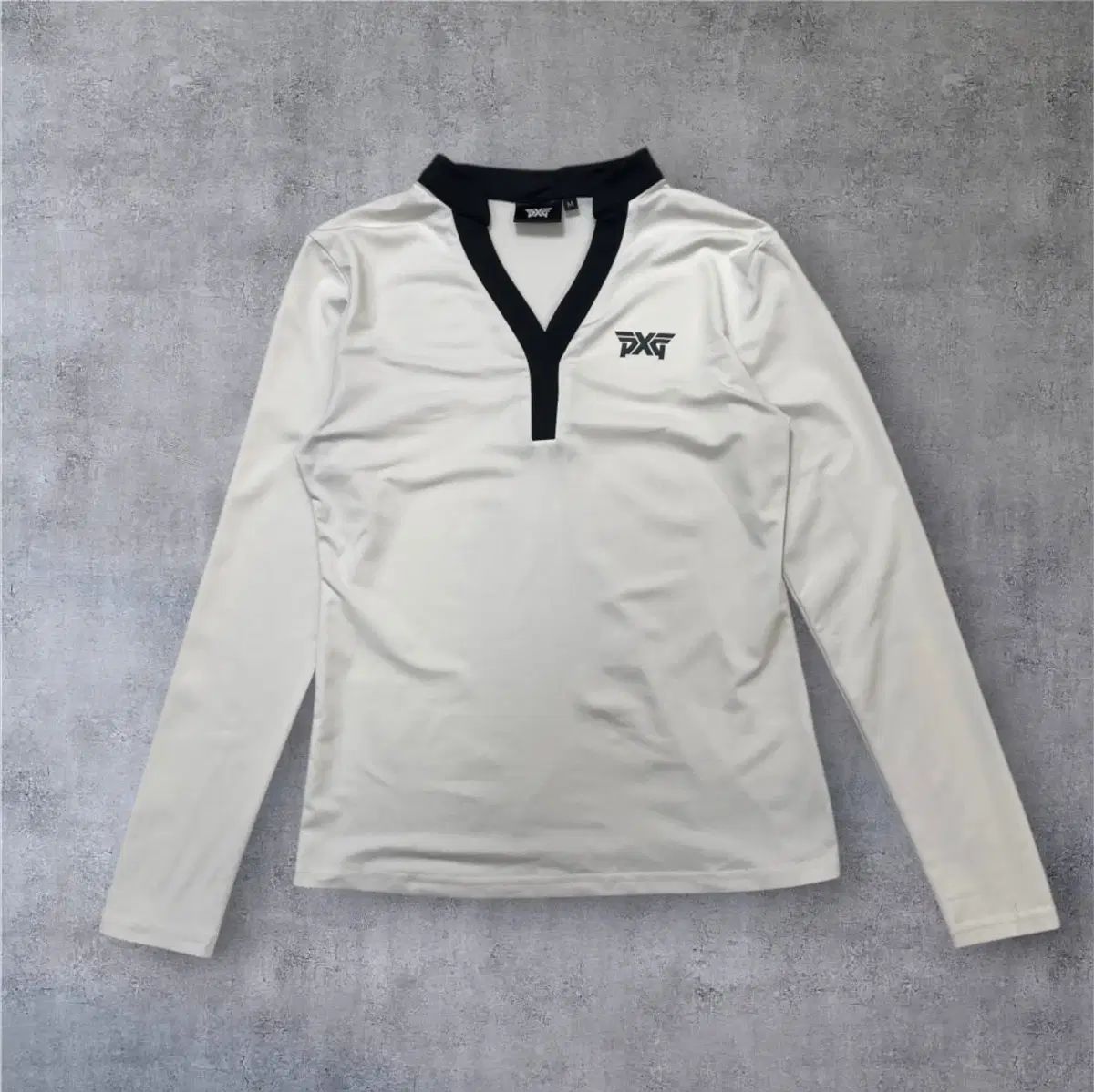 PXG 白 バイカラー Vネック ゴルフ 機能性 長袖 Tシャツ M - メルカリ