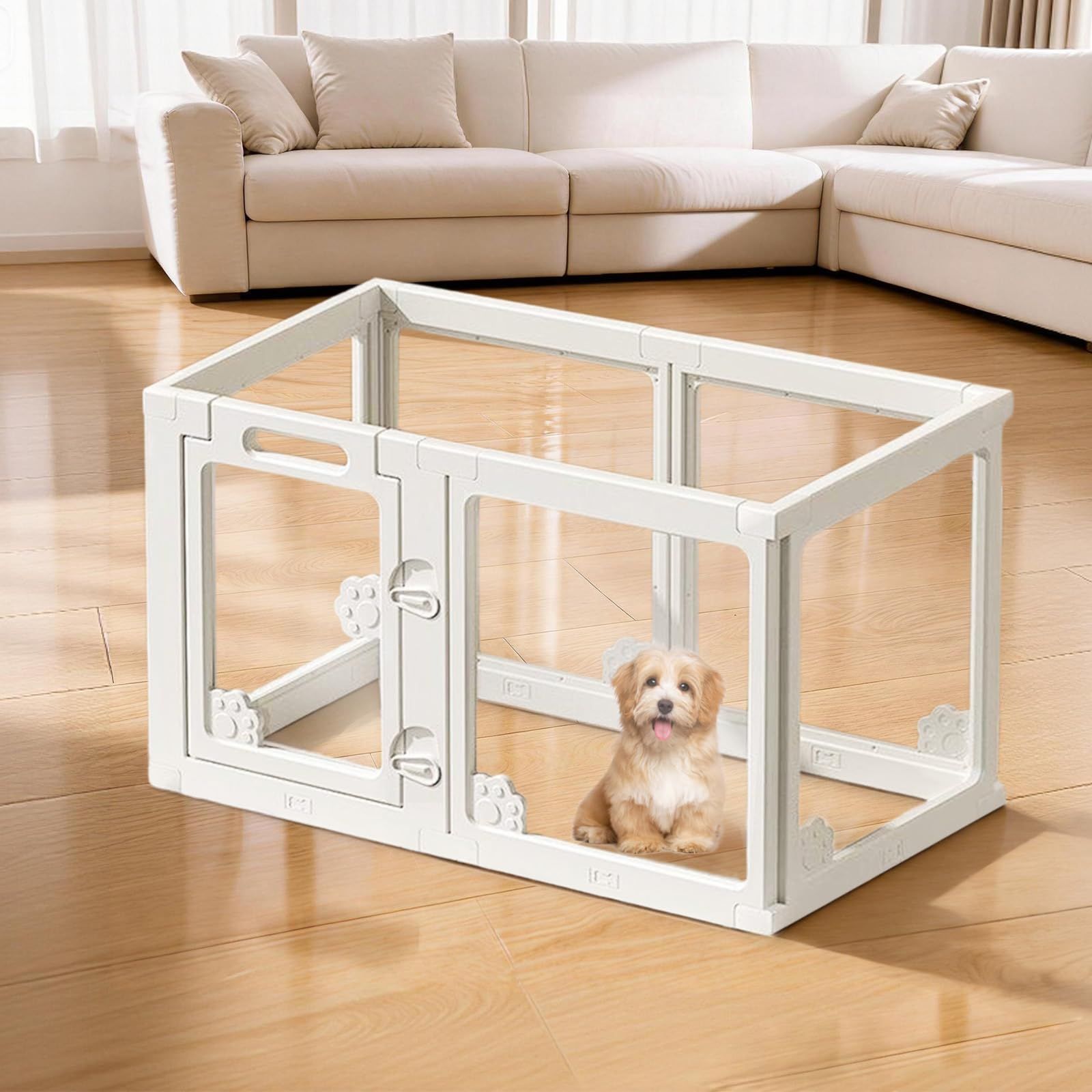 ペットサークル 【全透明アクリル板】 ペットフェンス 吸盤付き 高さ