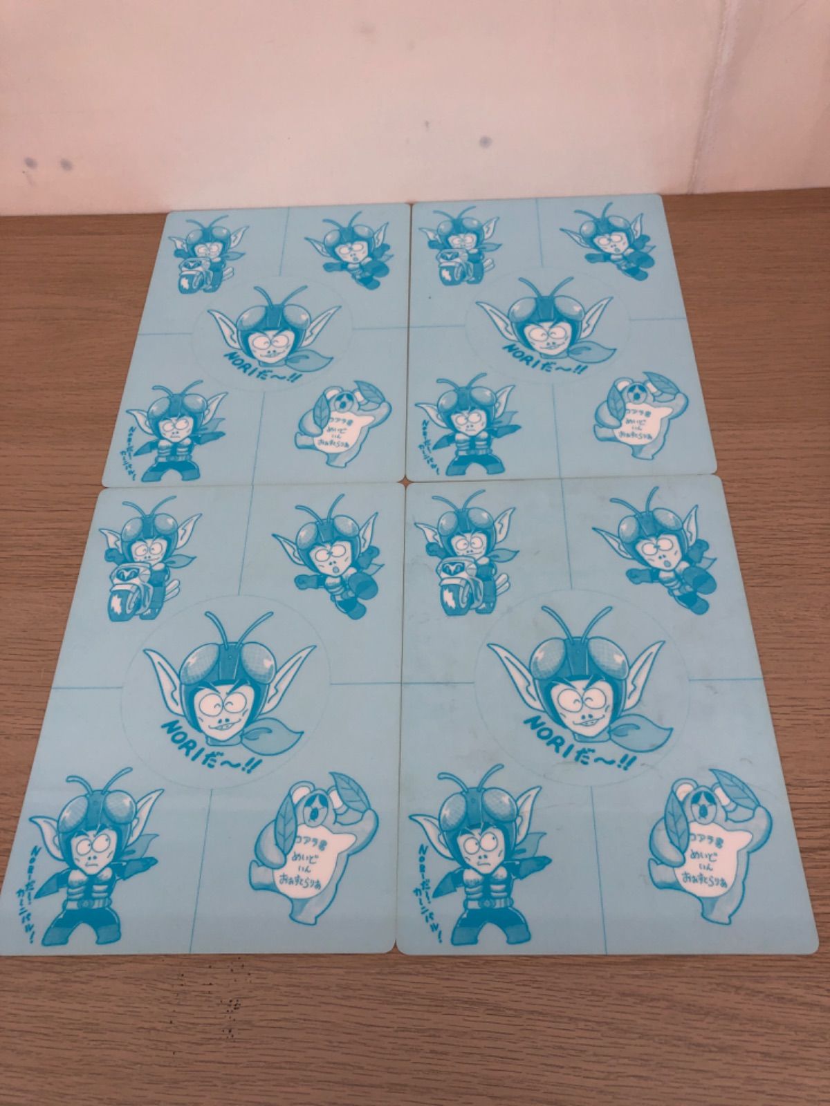 未使用品］昔の下敷き プップ＆フレンズ 4枚 仮面NORIダー10枚 レトロ