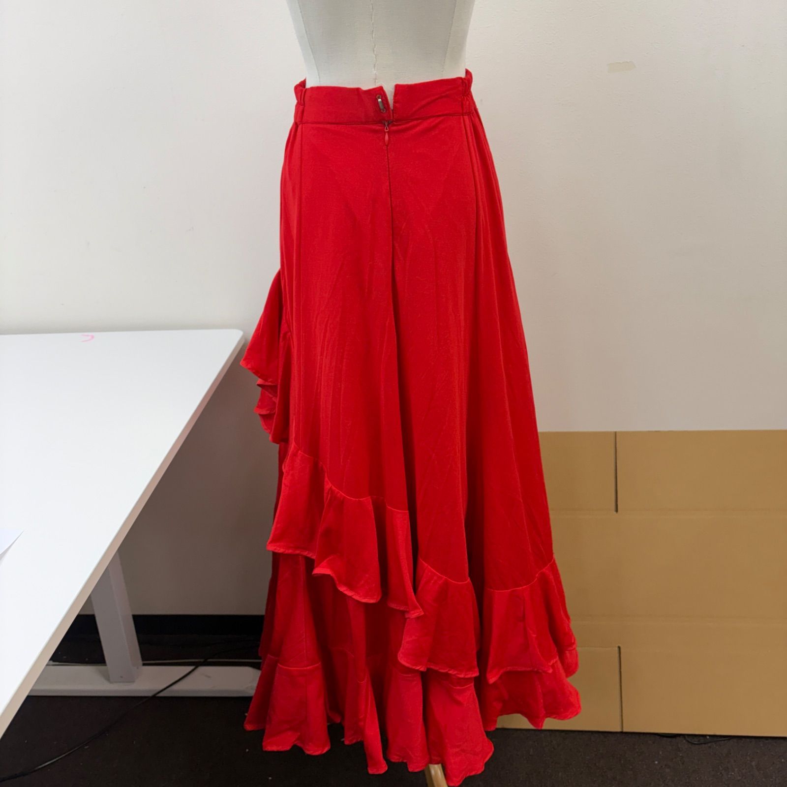 prima boutique】フラメンコ衣装 スカート ファルダ 赤 フリル