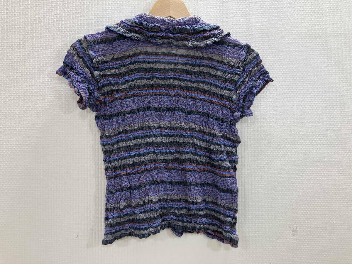 me ISSEY MIYAKE イッセイミヤケ 半袖シワ加工ブラウス プルオーバー