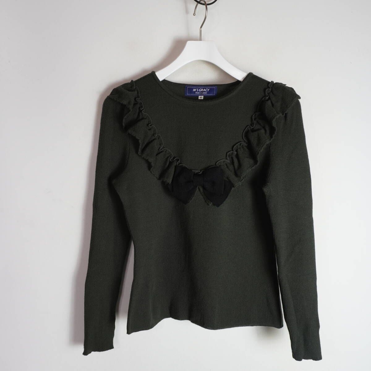 正規 Ms GRACY M'S GRACY エムズ グレイシー ウール リボン 長袖