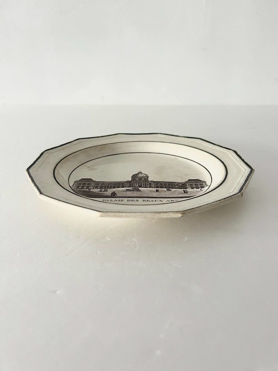 フランスアンティーク】19世紀 オクトゴナルプレートPalais des Beaux