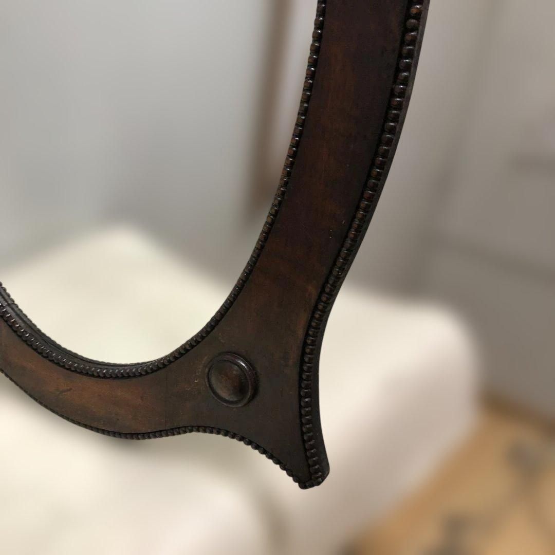 クラシックデザイン 木製ウォールミラー オーバル型 壁掛け鏡 大型