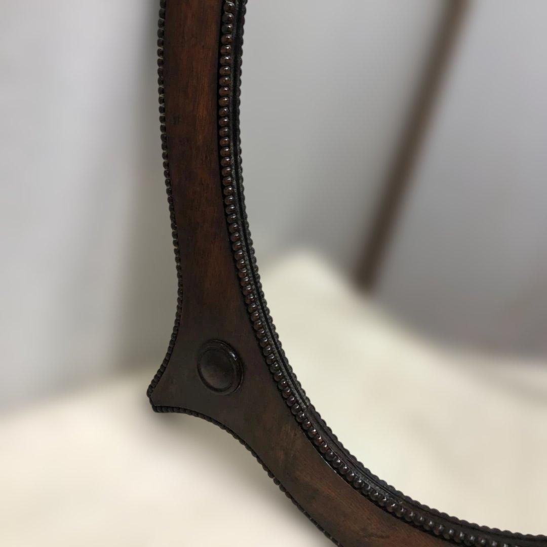 クラシックデザイン 木製ウォールミラー オーバル型 壁掛け鏡 大型