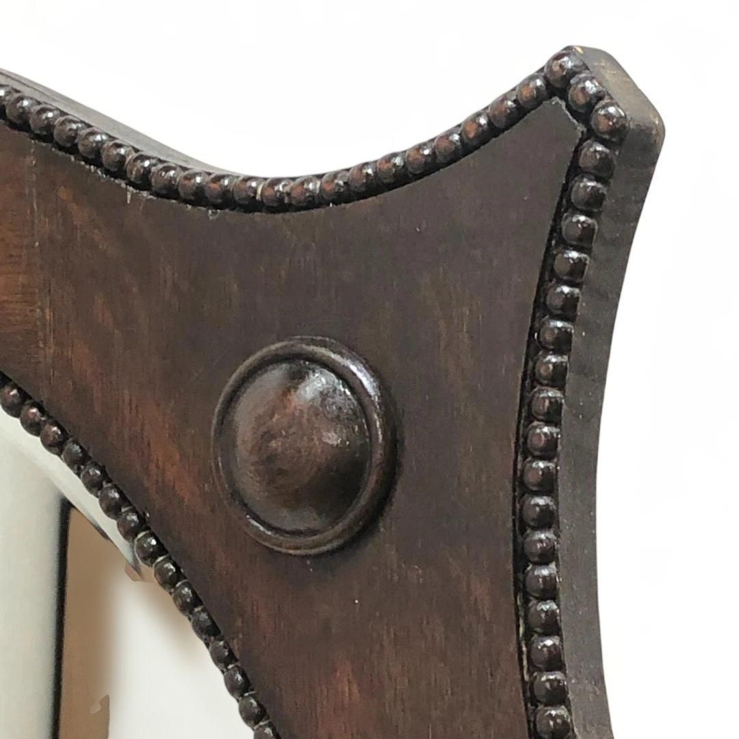 クラシックデザイン 木製ウォールミラー オーバル型 壁掛け鏡 大型