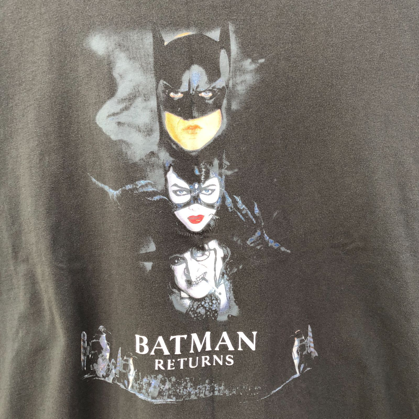 古着 美品 BATMANRETURNS バットマン リターンズ GUTシャツ 綿100% 黒 