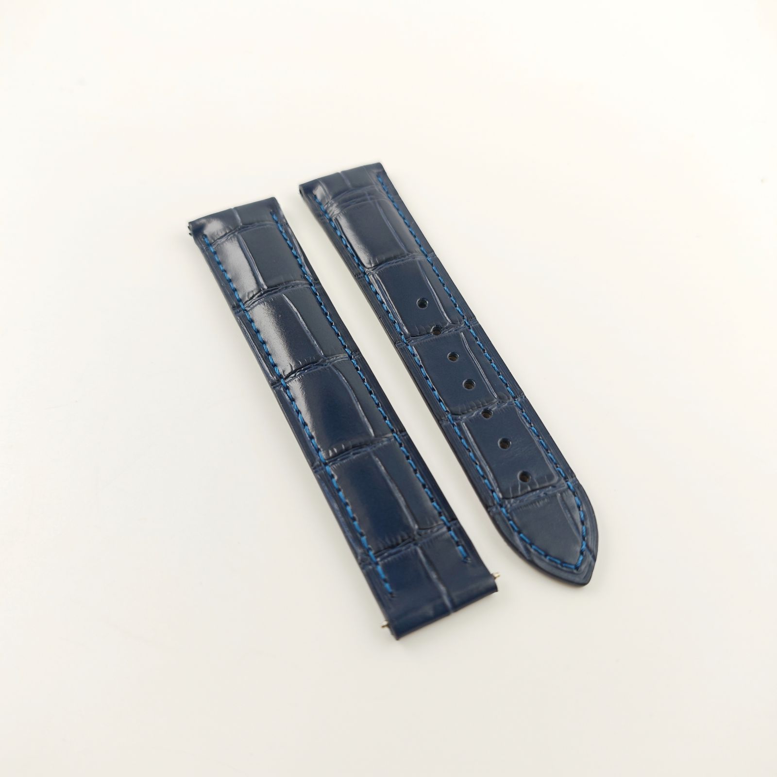 OMEGA レザーベルト ネイビー 19mm （純正） 20mm 腕時計 レザーベルト ネイビーブルー 【対応】オメガ スピード