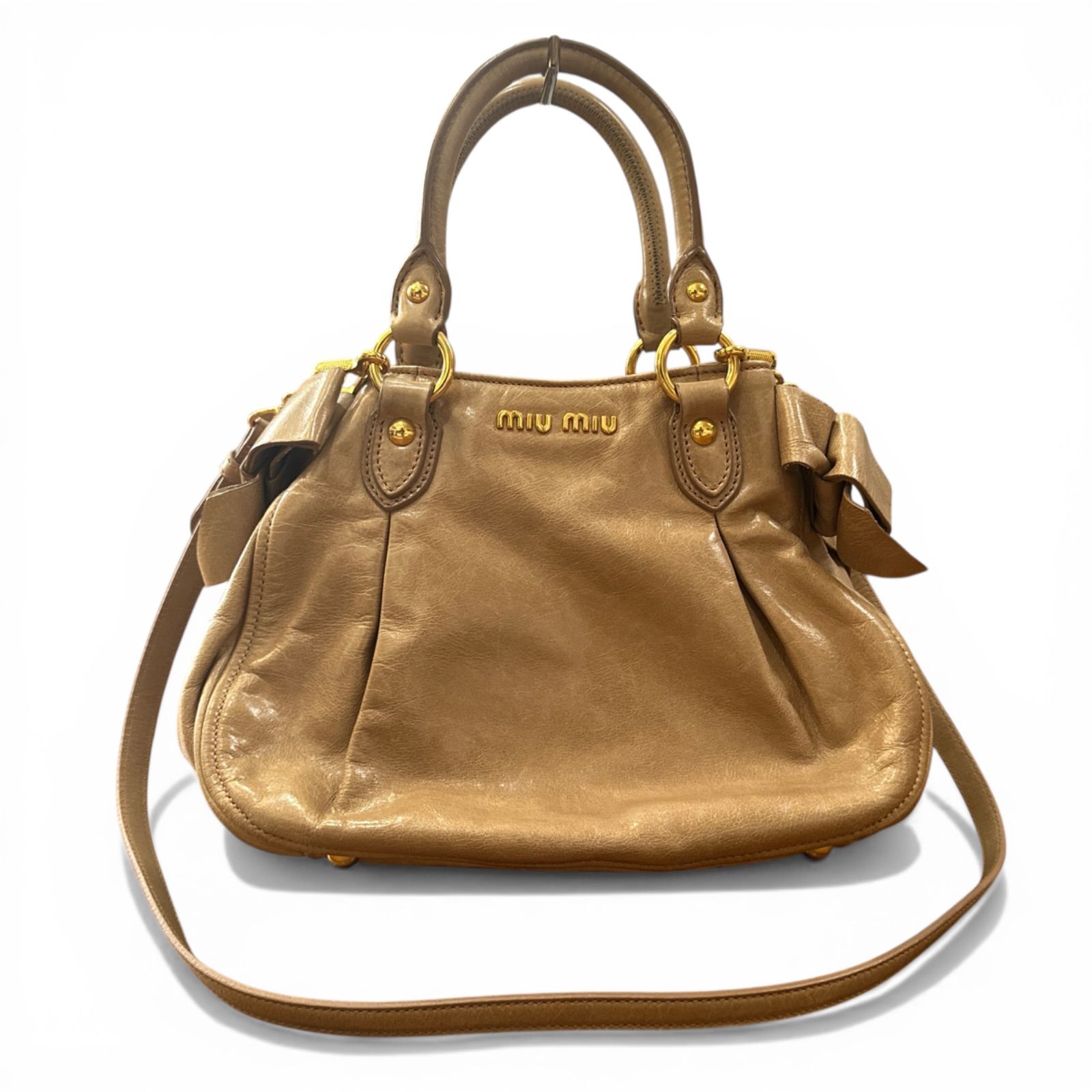 MIU MIU ミュウ ミュウ ロゴ ハンドバッグ 2way ショルダーバッグ