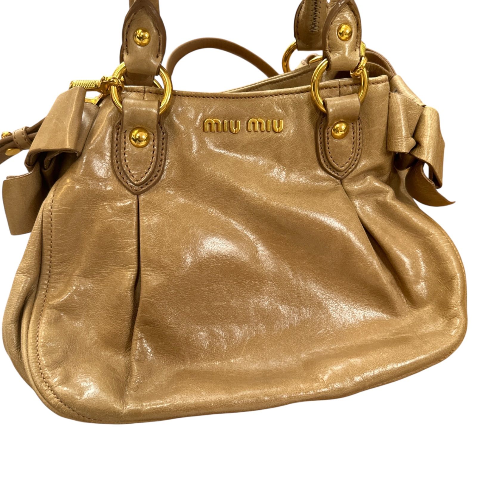 MIU MIU ミュウ ミュウ ロゴ ハンドバッグ 2way ショルダーバッグ 