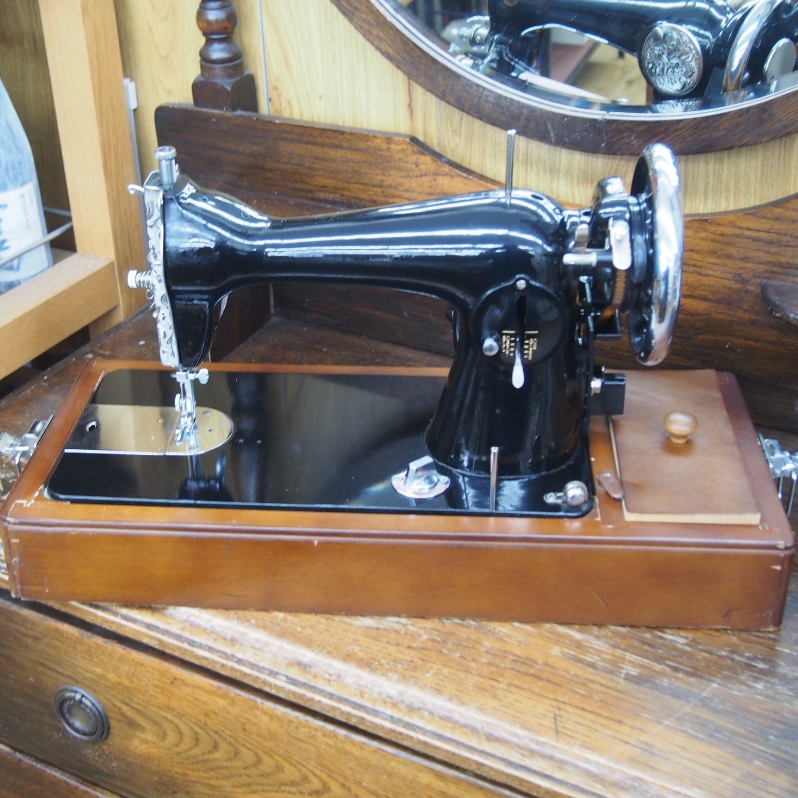 アックスヤマザキ AXE YAMAZAKI 電動ミシン アンティークミシン ブルー