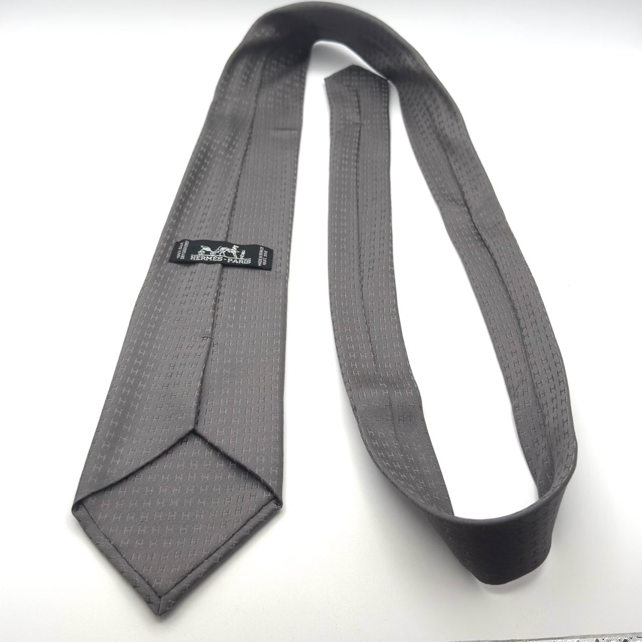 エルメス ファソネ H ジャガード グレー 総柄 ネクタイ 3-1-83 - メルカリ