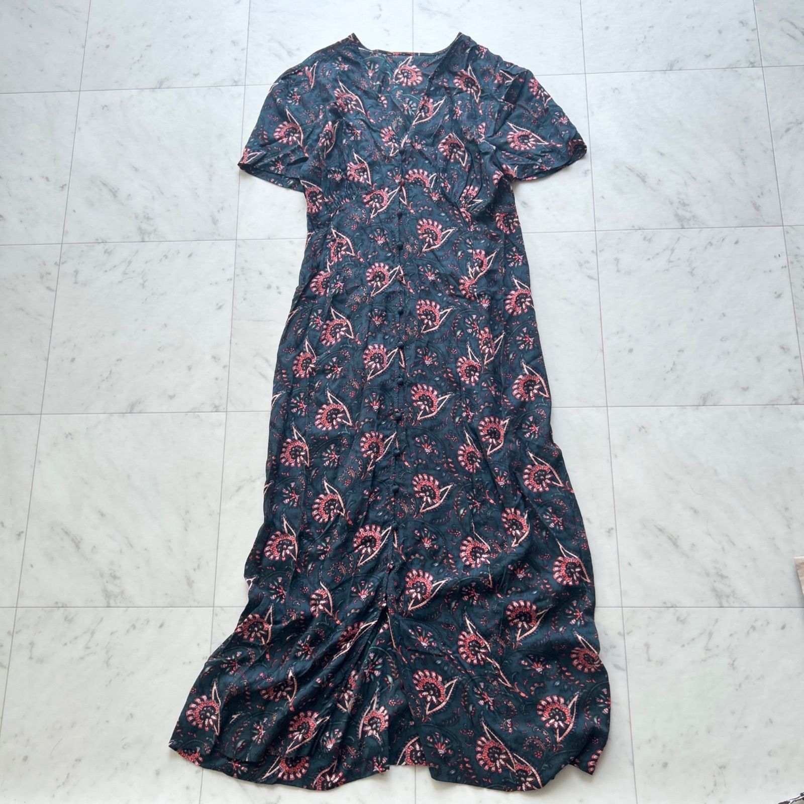 トゥモローランド ソレイアード 花柄ロングシャツワンピース 36 
