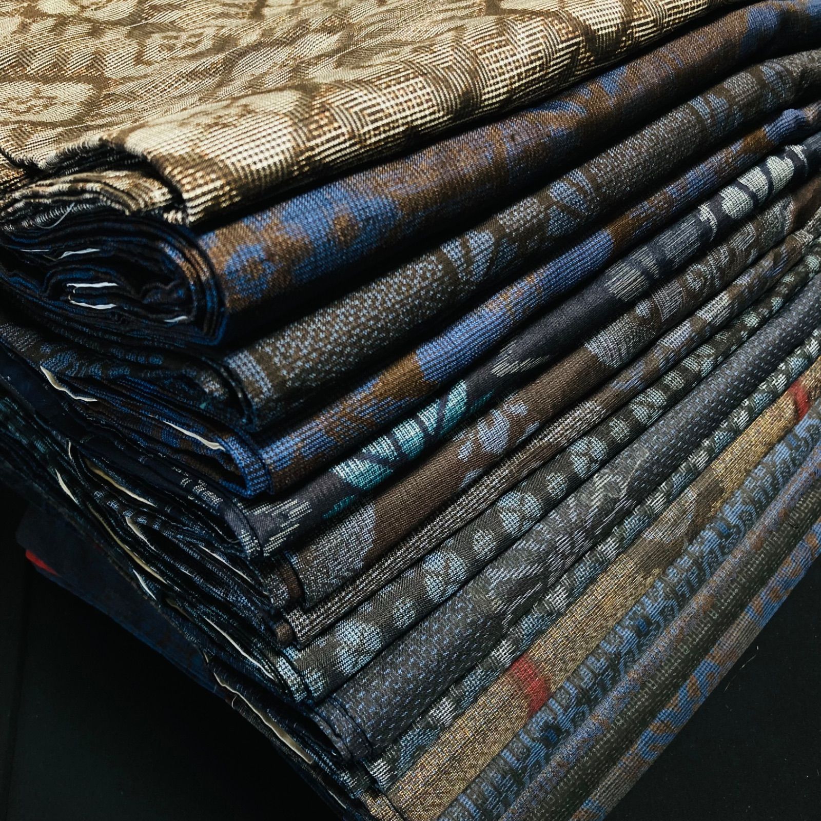 着物と帯オレンジ y406◾️アンティーク時代大島紬着物類15点◾️龍郷