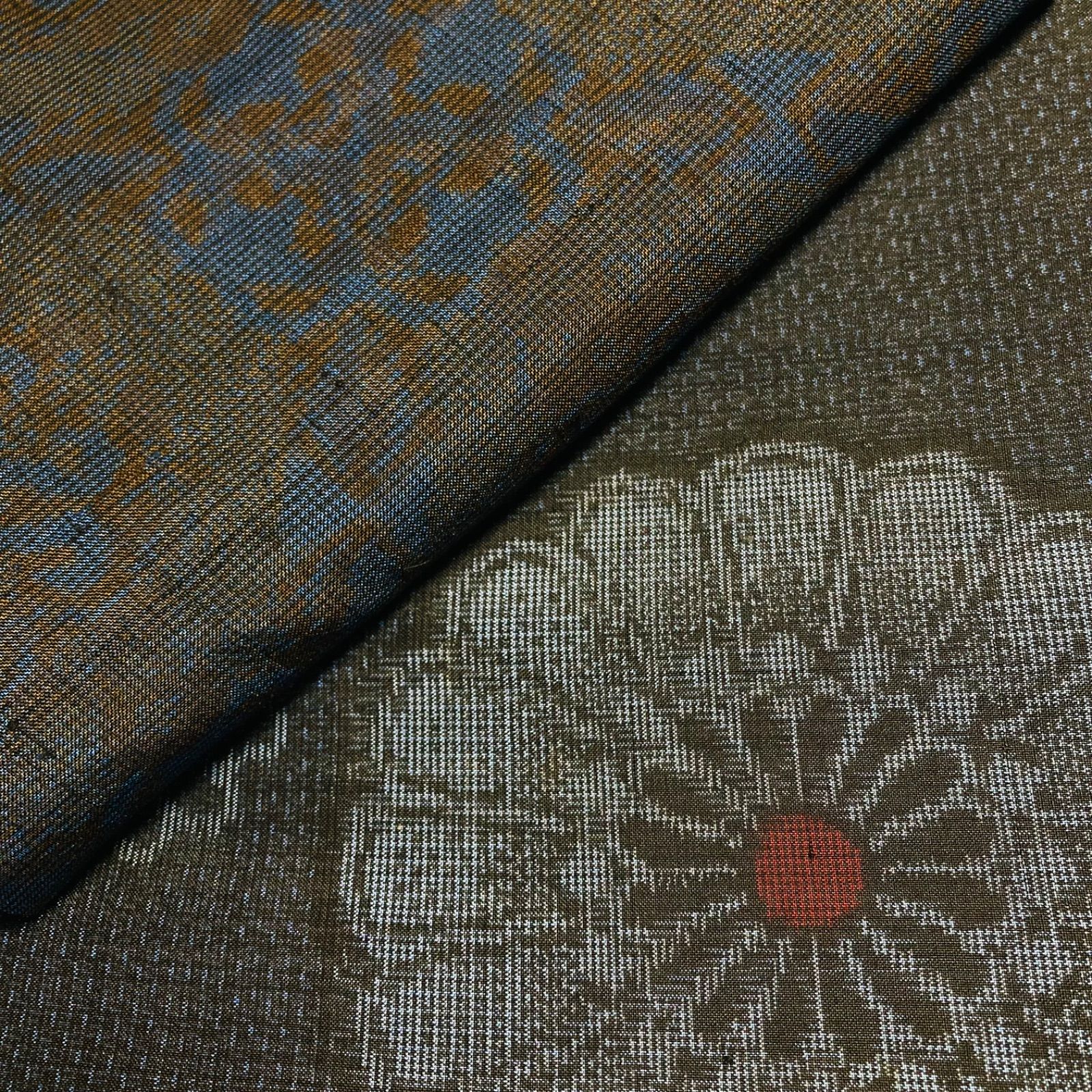 着物と帯オレンジ y406◾️アンティーク時代大島紬着物類15点◾️龍郷