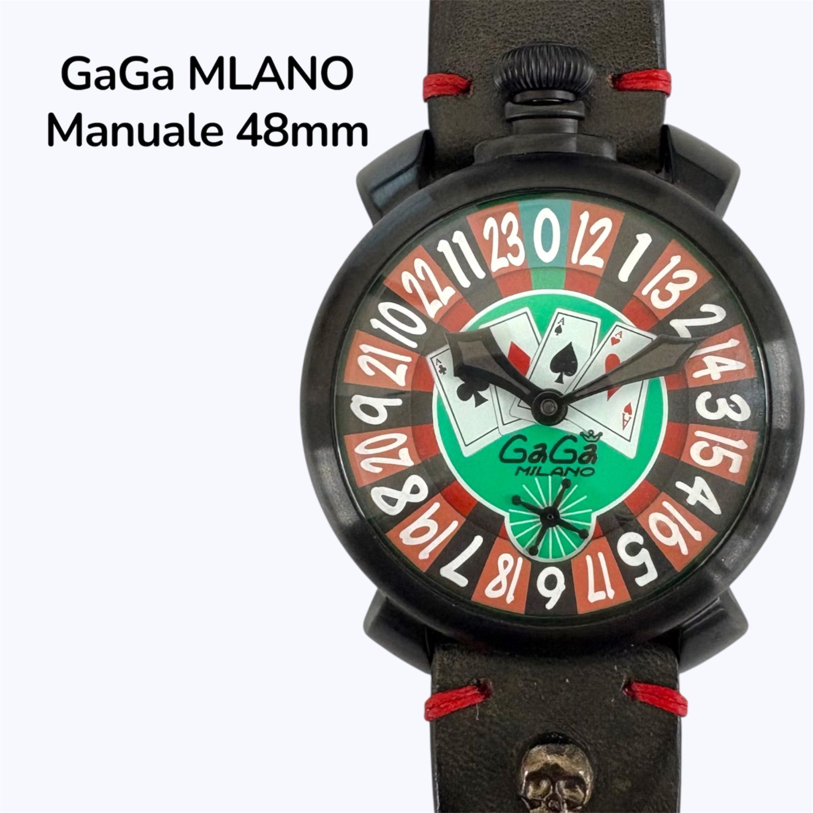中古 GaGa MILANO ガガミラノ 5012.LV01.BLK マヌアーレ48mm 限定500本 