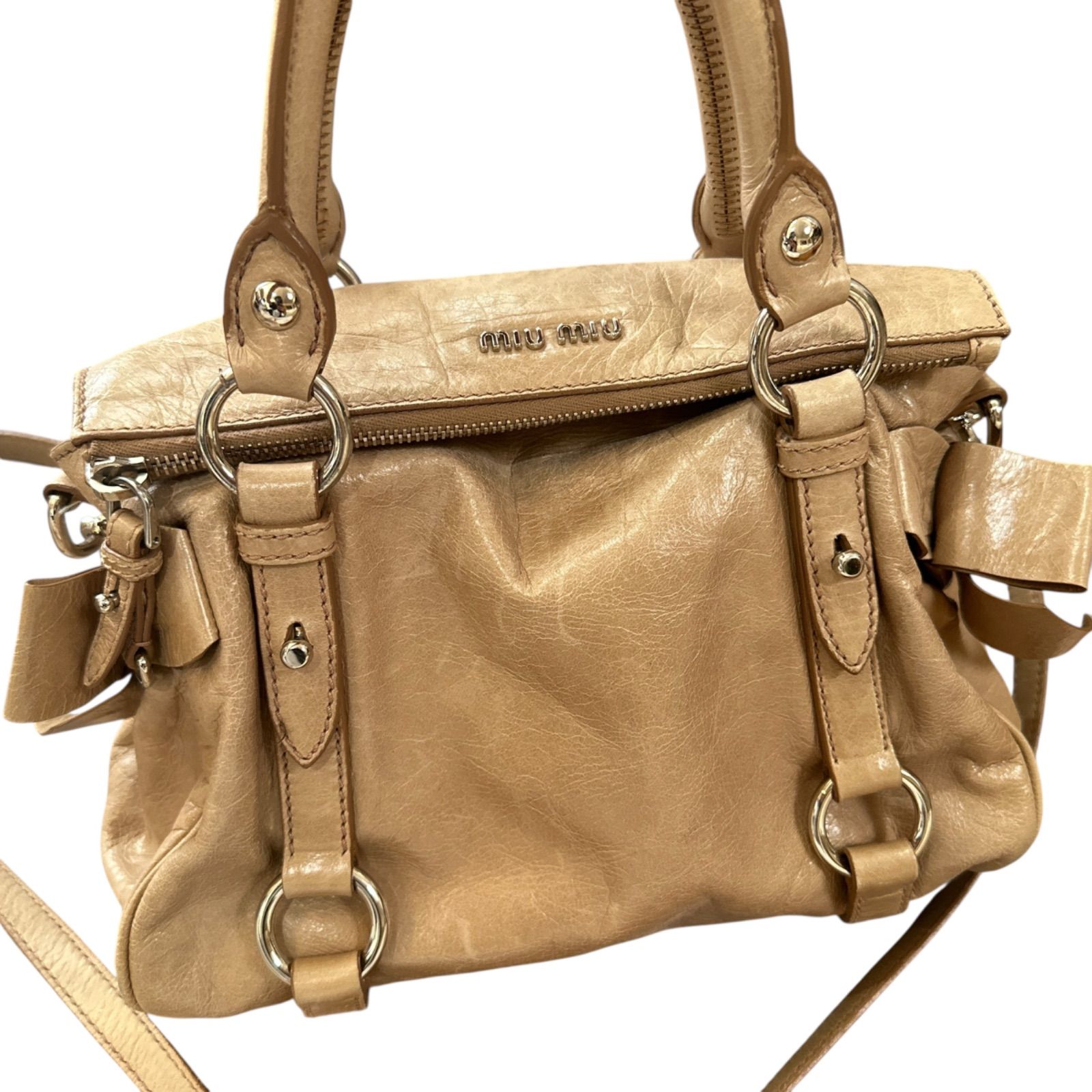 MIUMIU ショルダー バッグ ヴィッテロ ラックス 2way リボン MIU MIU