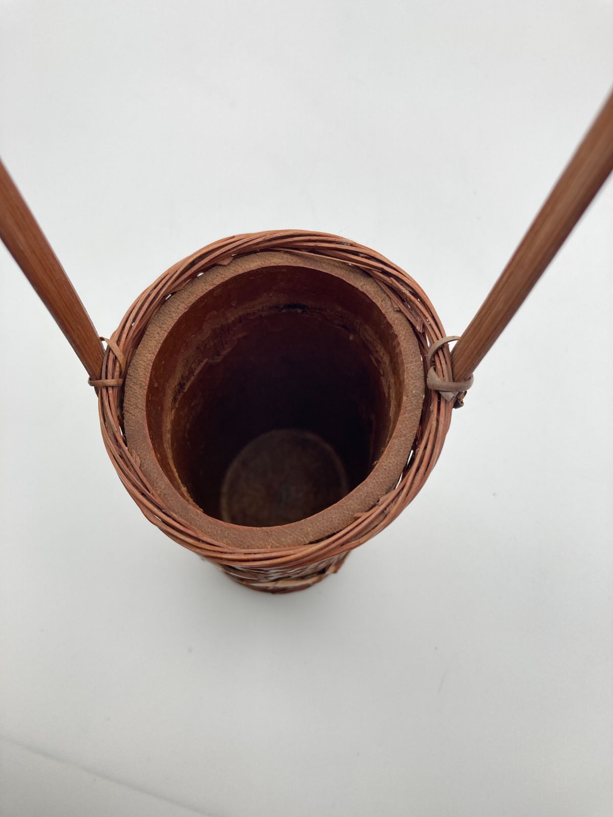昭和レトロ 竹細工の手付きの花籠（花入れ）/ 茶道 華道 - メルカリ