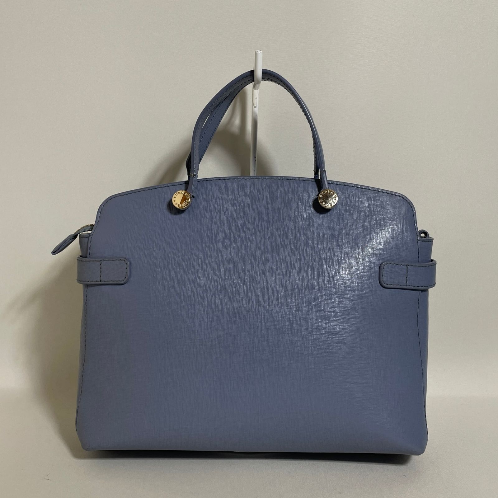 2602-263｜フルラ パイパー 2WAYハンドバッグ レザー ライトブルー