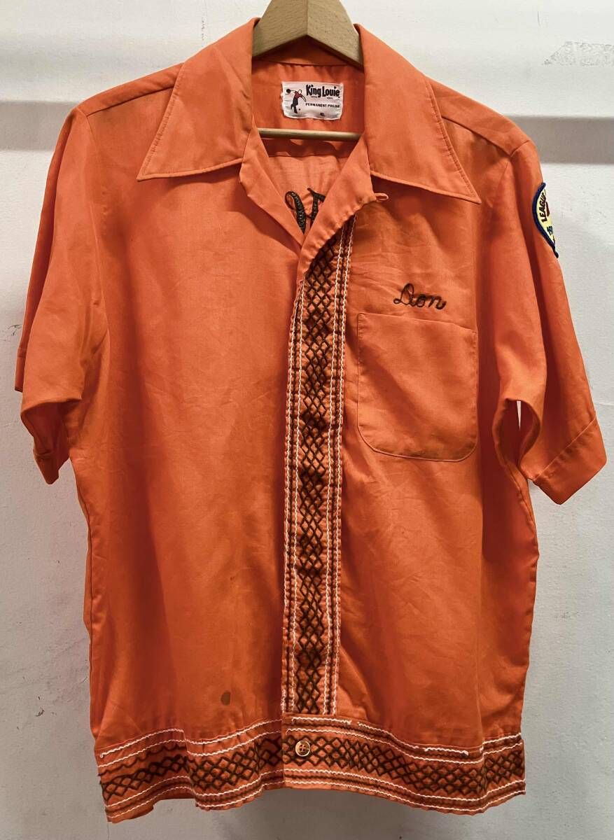 KING LOUIE キングルイ 半袖シャツ 70S ボウリングシャツ バッグ刺繍