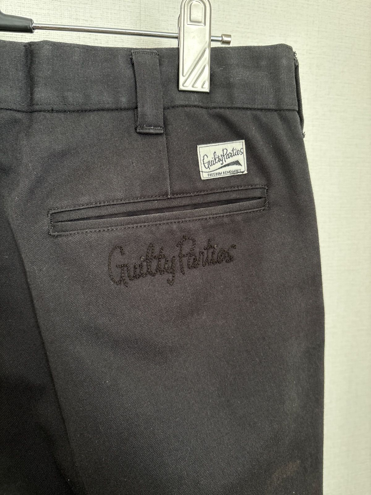 WACKO MARIA Guilty Parties 刺繍ロゴ スラックス ブラック - メルカリ
