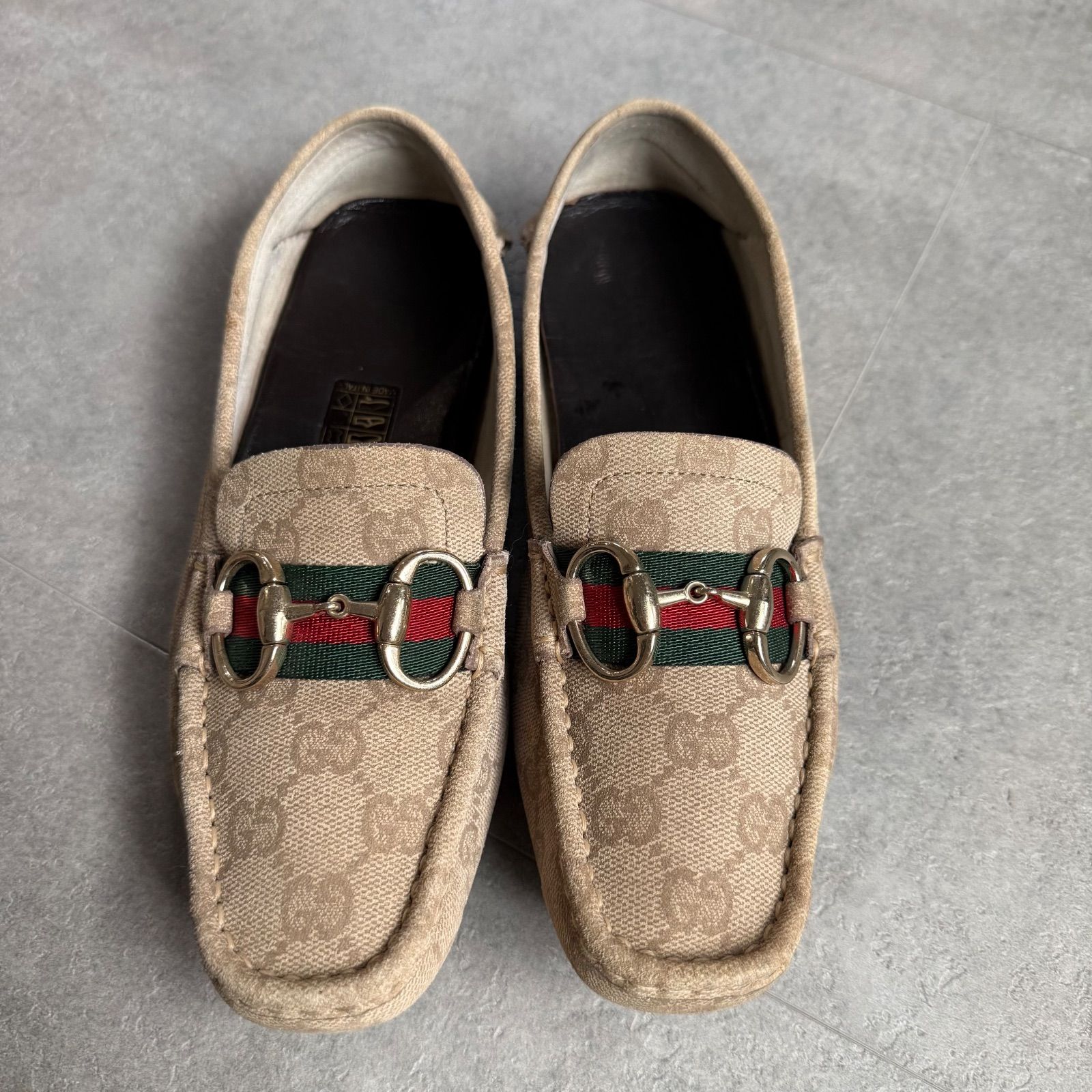 GUCCI グッチ スエード ビット ローファー 37C ブラック レザー 