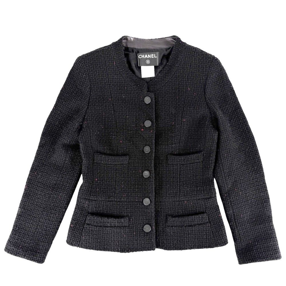 シャネル ノーカラージャケット レディース ココマーク ツイード ココ