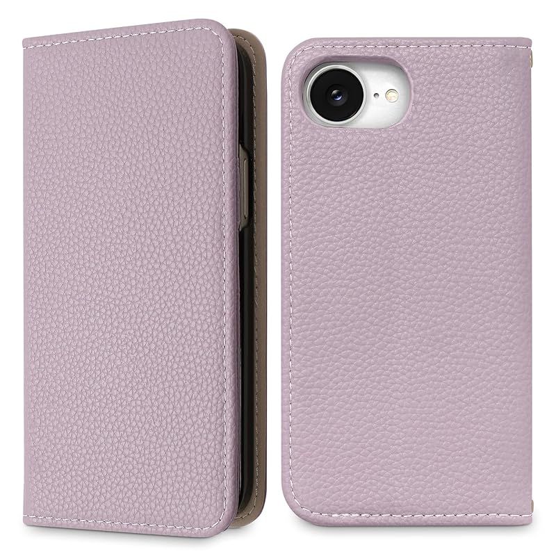 MINTY iPhone16e 用 ケース 手帳型 ベルトなし ダスティライラック