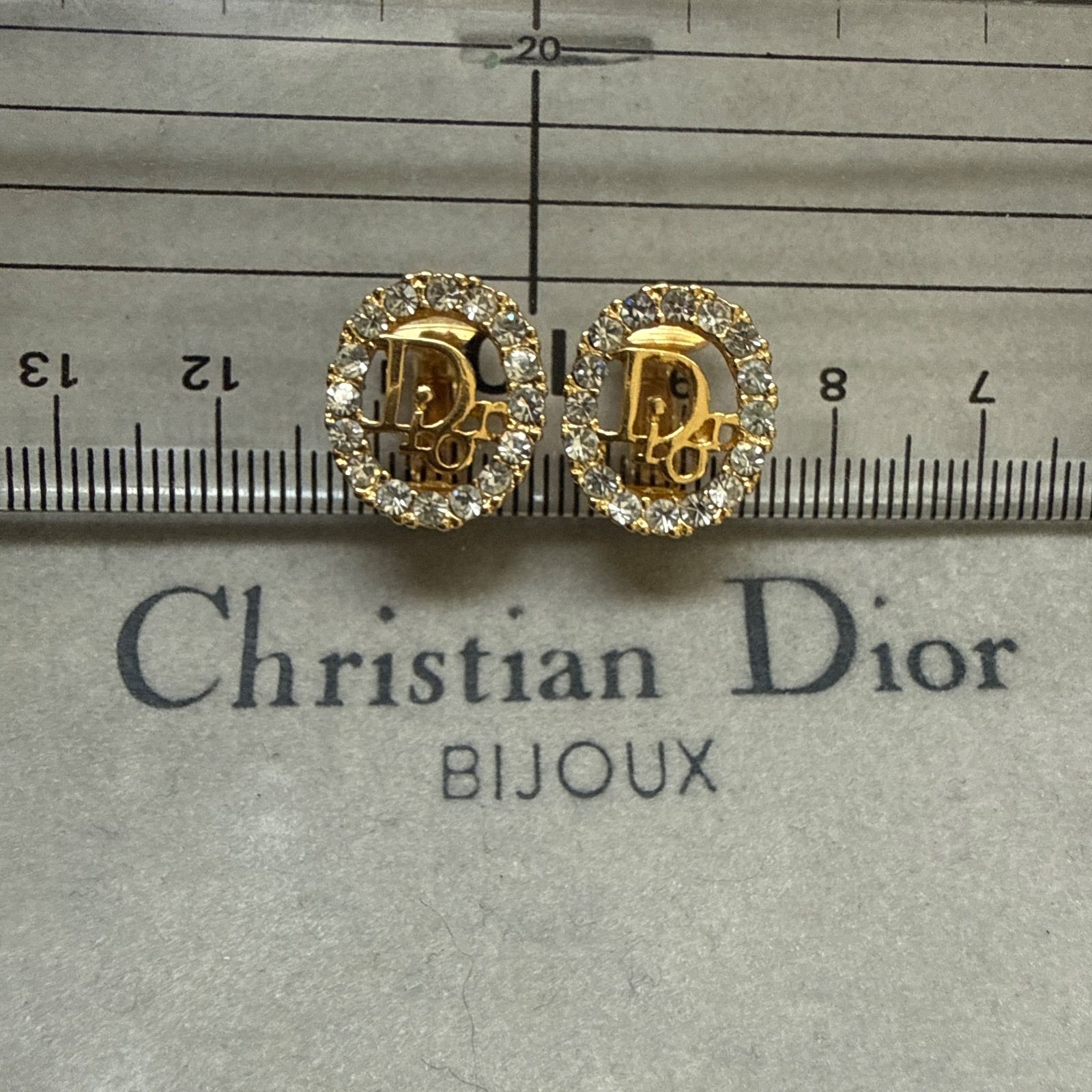 Christian Dior クリスチャンディオール ラインストーン付き Diorロゴ 