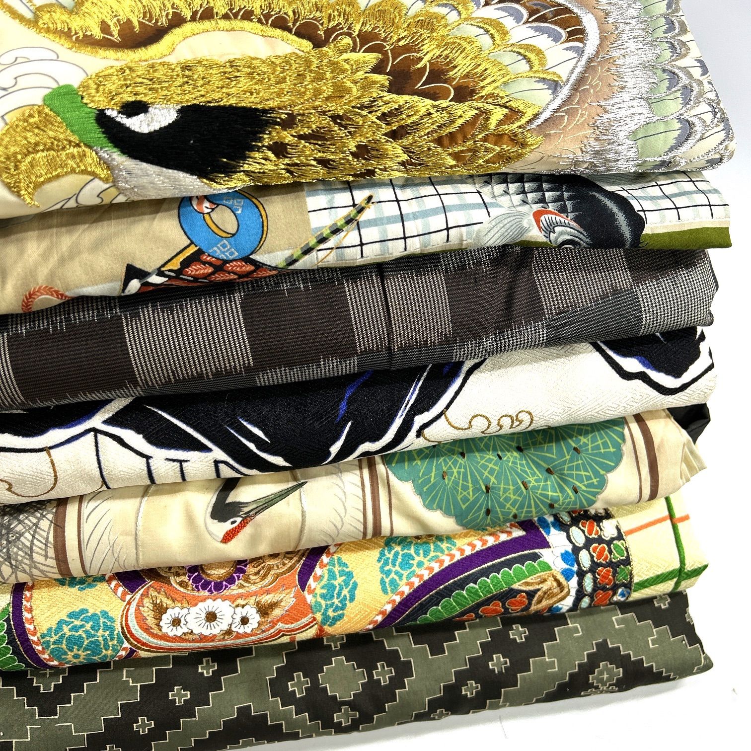 男児 着物 7枚 正絹 着物まとめ売り 同梱購入歓迎 リメイク用 着付け