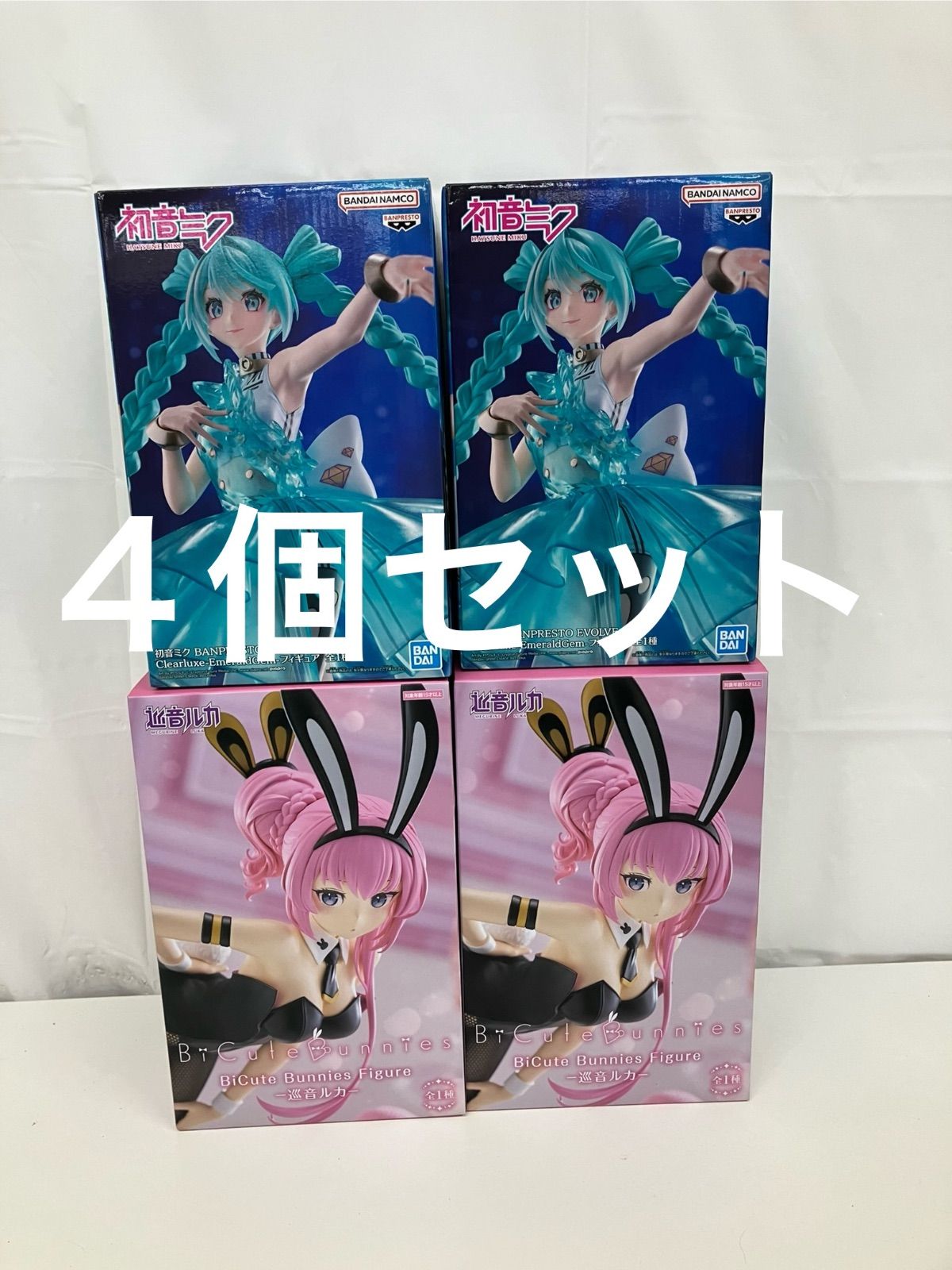 未開封 初音ミク BiCute Bunnies Figure 初音ミク 巡音ルカ 2種4個