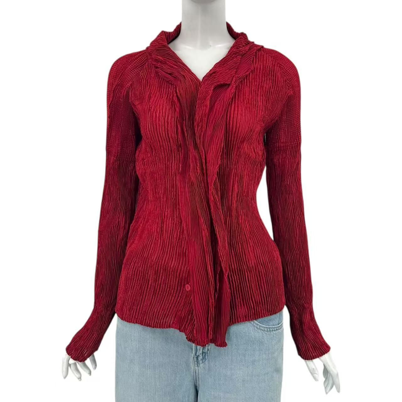 美品 ISSEY MIYAKE イッセイミヤケ FETE カーディガン プリーツ シワ