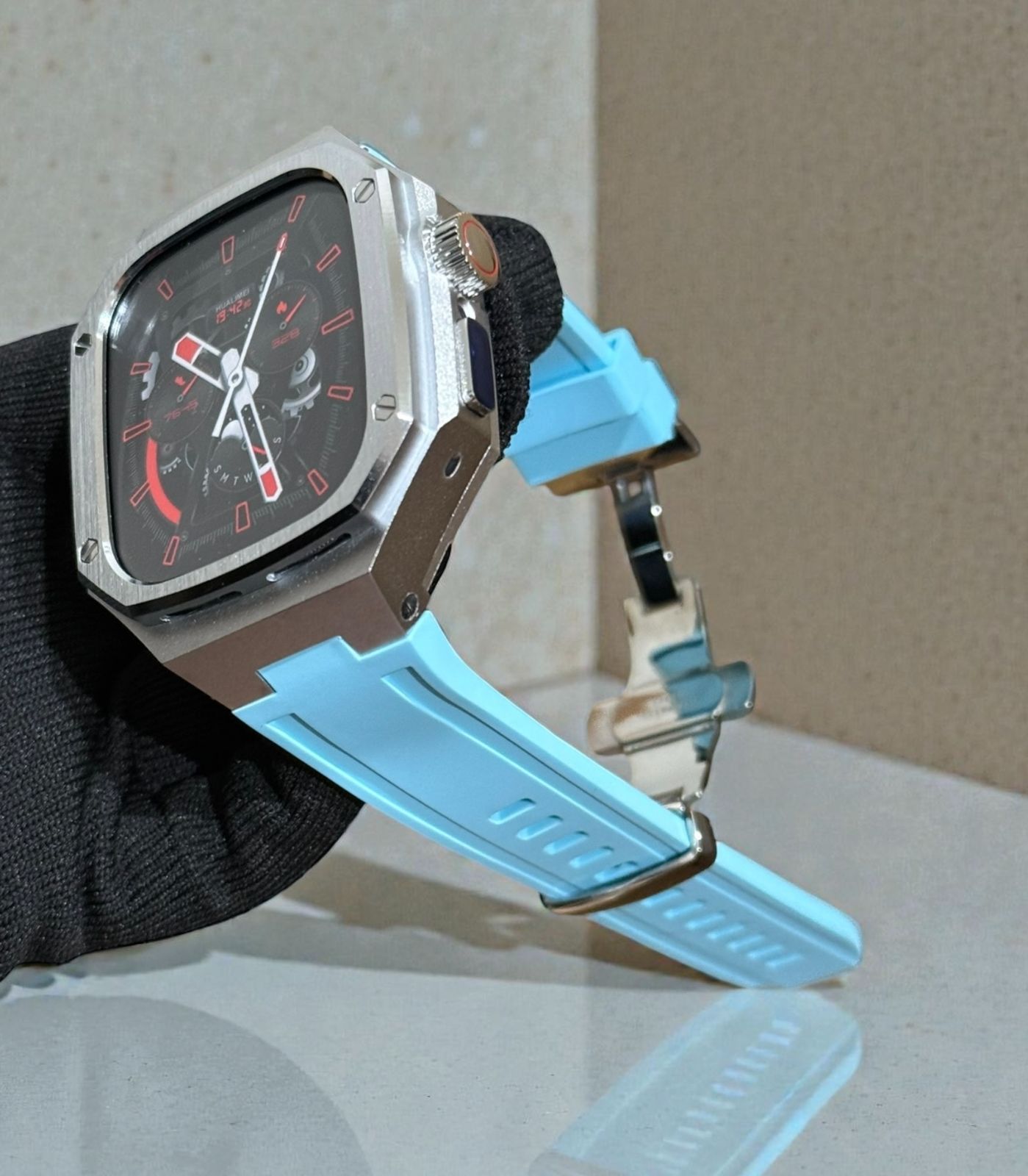 Apple Watch Ultra 1 / 2 / 3（49mm）対応　261 画面保護一体型 アルミ合金ケース＆ラバーバンド