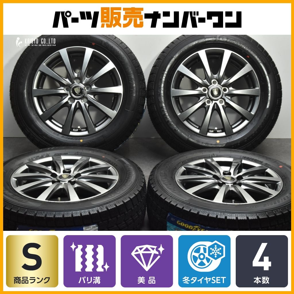 未走行 超バリ溝 美品】マナレイ 15in 6J +45 PCD100 グッドイヤー 