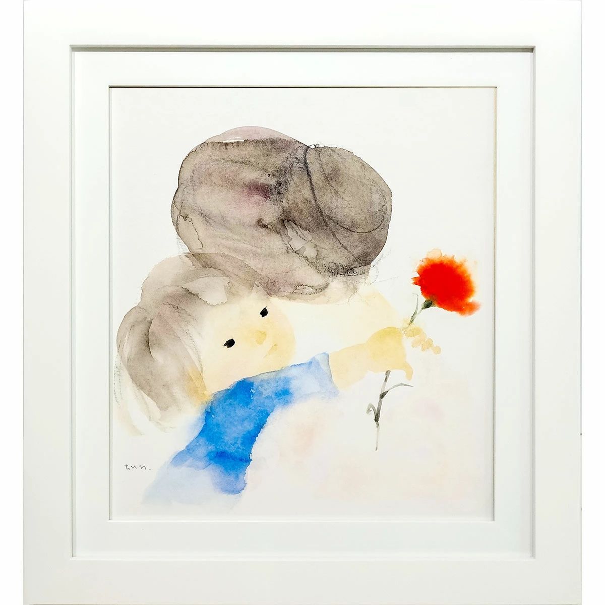 いわさきちひろ 「母の日」 色紙額 額付き 複製画 お母さん 母と子