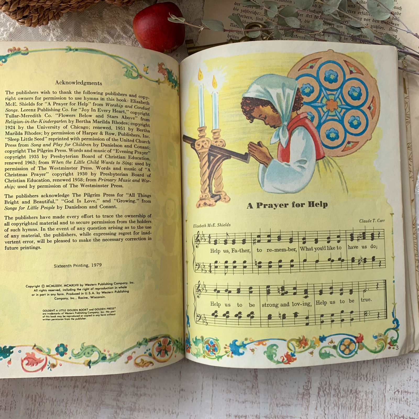 ヴィンテージ 洋書 絵本『 The Little Golden Book of Hymns 』 児童書