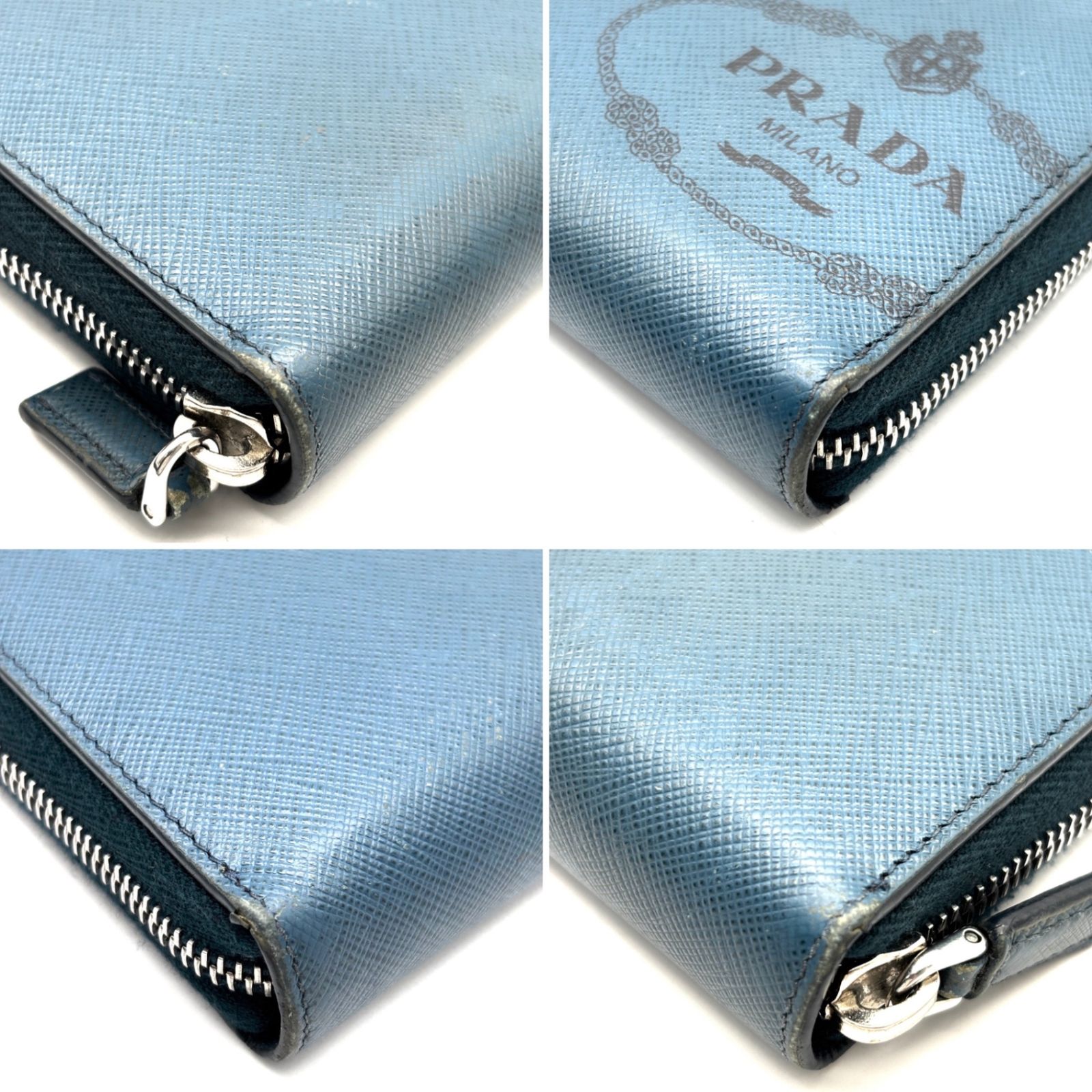 正規品 PRADA プラダ 長財布 サフィアーノレザー ラウンドジップ