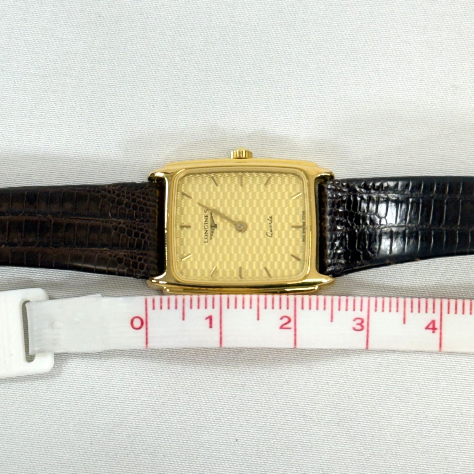 稼働品】LONGINES ロンジン スクエア クォーツ メンズ 腕時計 ゴールド