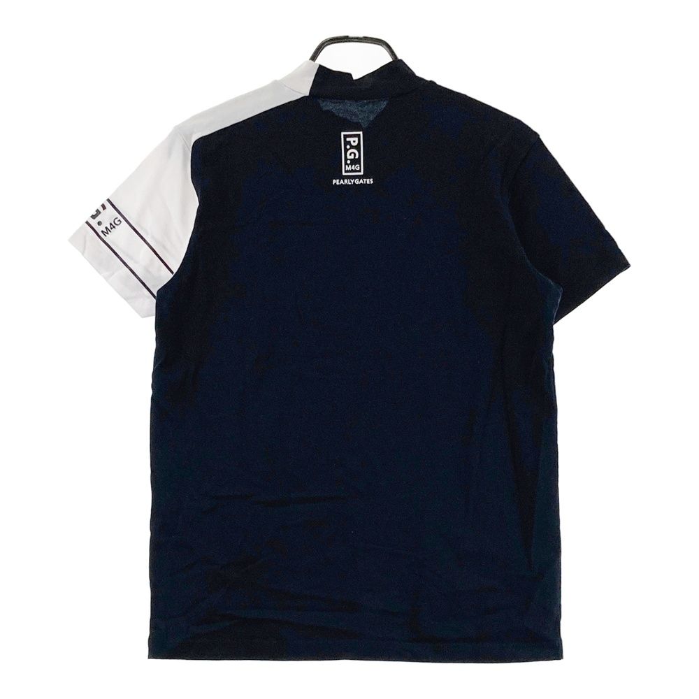 サイズ：4 PEARLY GATES パーリーゲイツ 2023年モデル モックネック 半袖Tシャツ  ネイビー系 [240101600684] ゴルフウェア メンズ ストスト