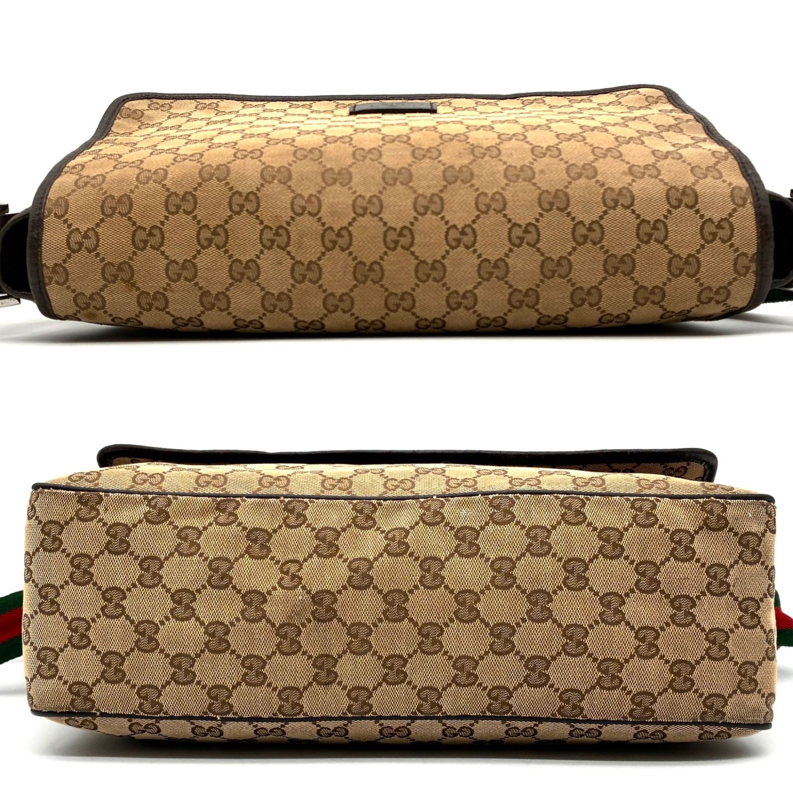 美品・廃盤 GUCCI グッチ ショルダーバッグ GG キャンバス レザー