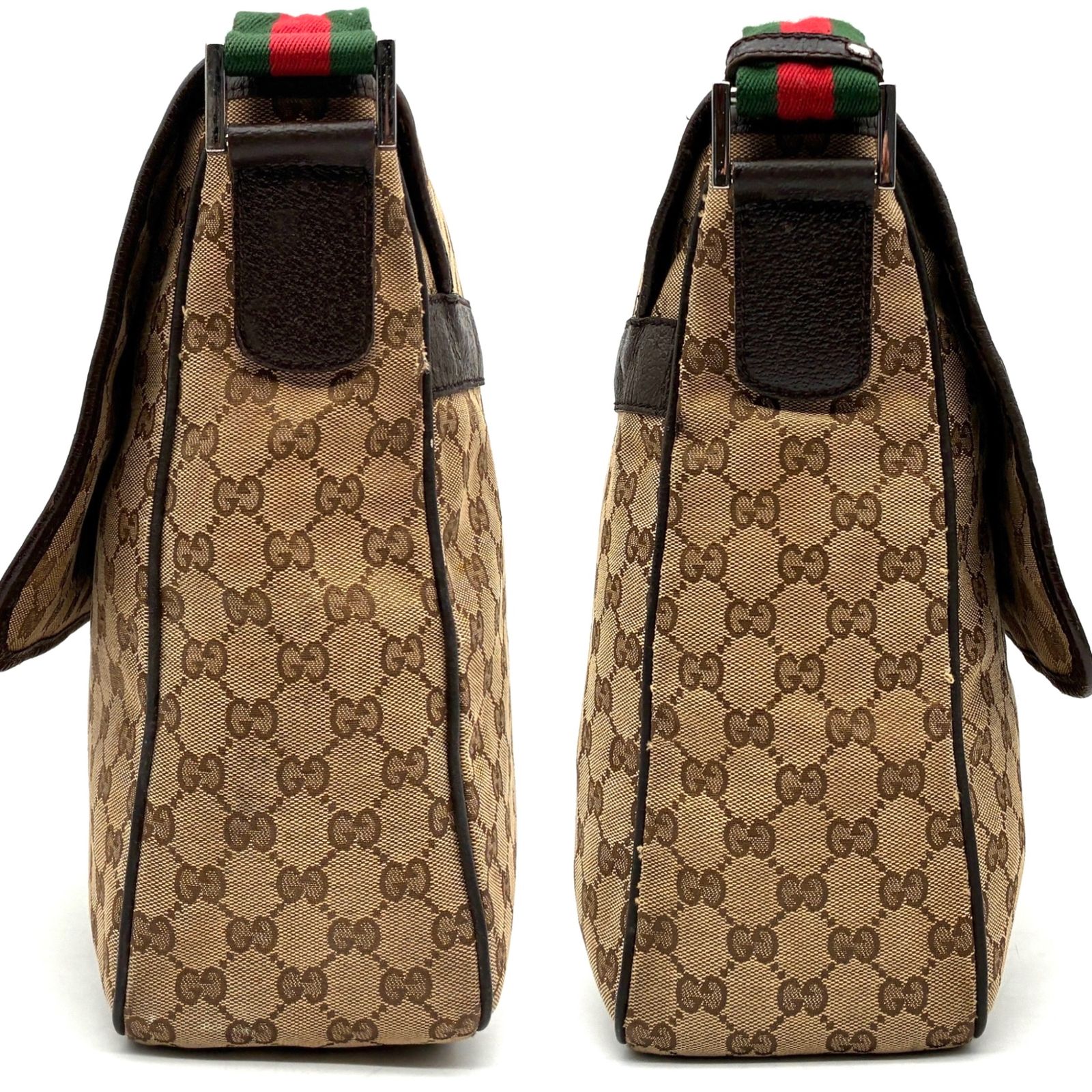美品・廃盤 GUCCI グッチ ショルダーバッグ GG キャンバス レザー
