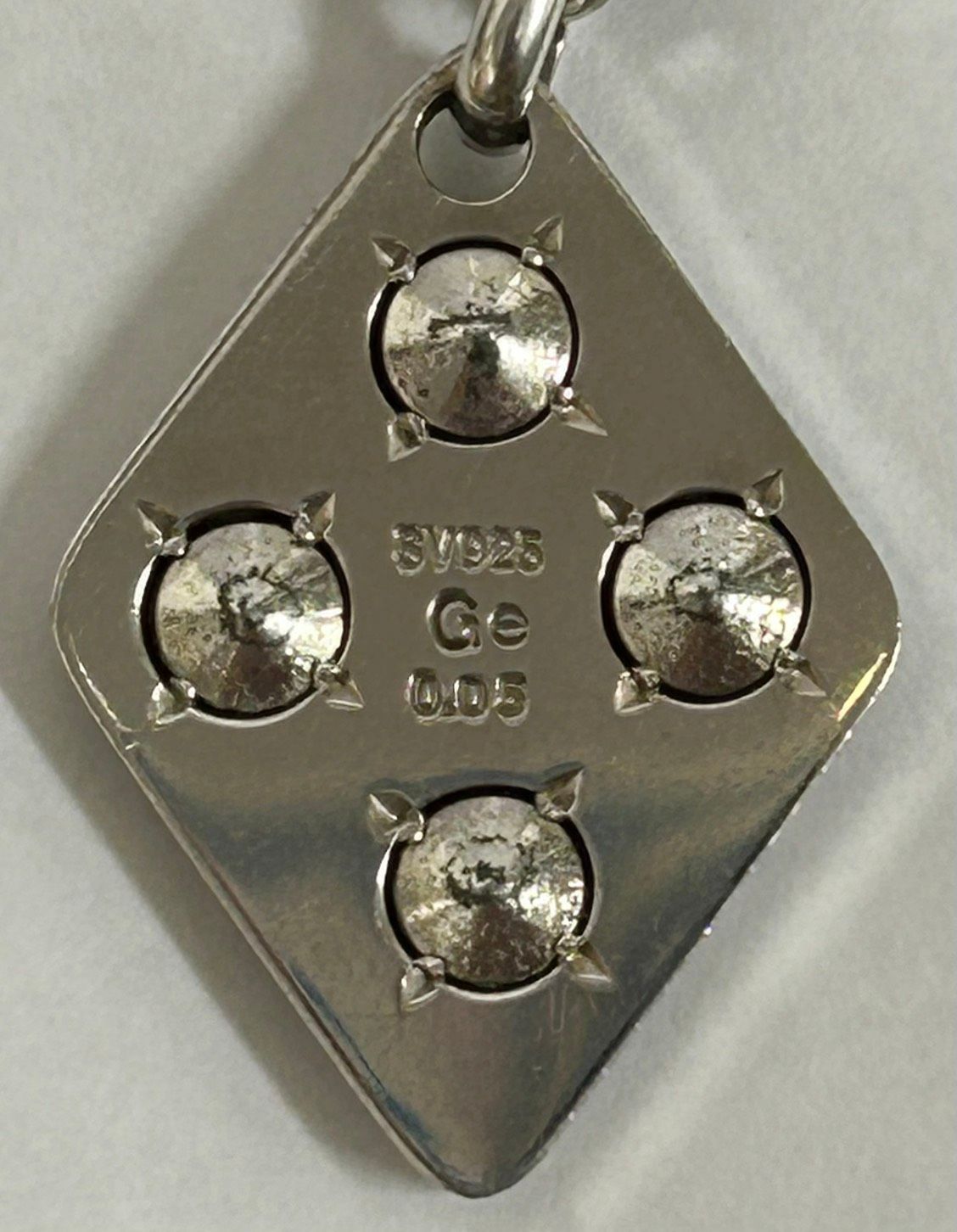 加】ゲルマニウム ネックレス シルバー ダイヤモンド 喜平チェーン