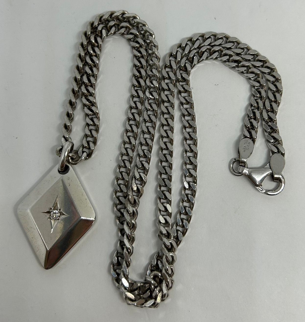 加】ゲルマニウム ネックレス シルバー ダイヤモンド 喜平チェーン