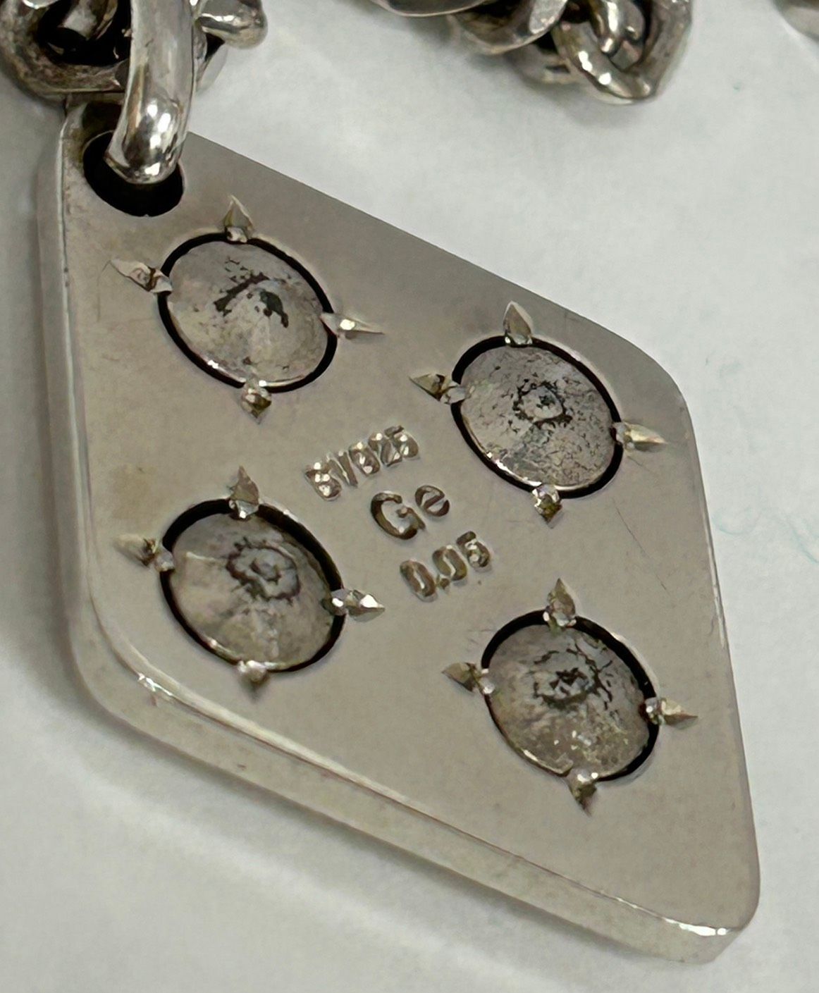 加】ゲルマニウム ネックレス シルバー ダイヤモンド 喜平チェーン