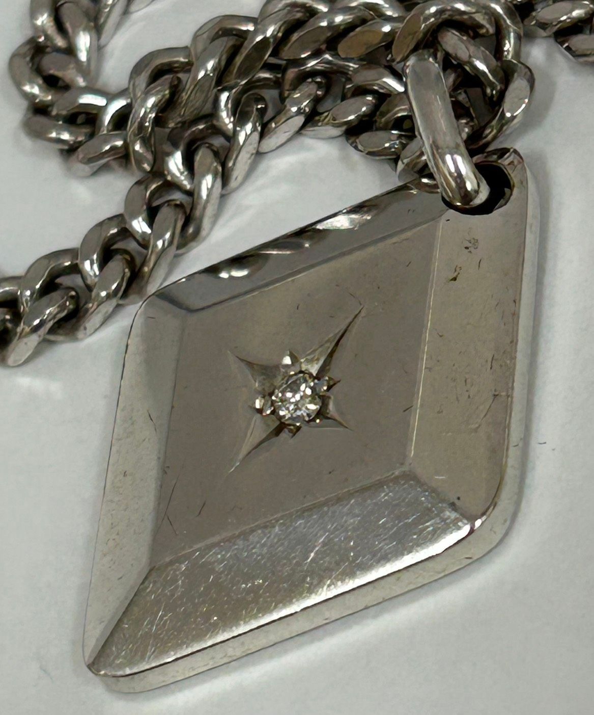 加】ゲルマニウム ネックレス シルバー ダイヤモンド 喜平チェーン