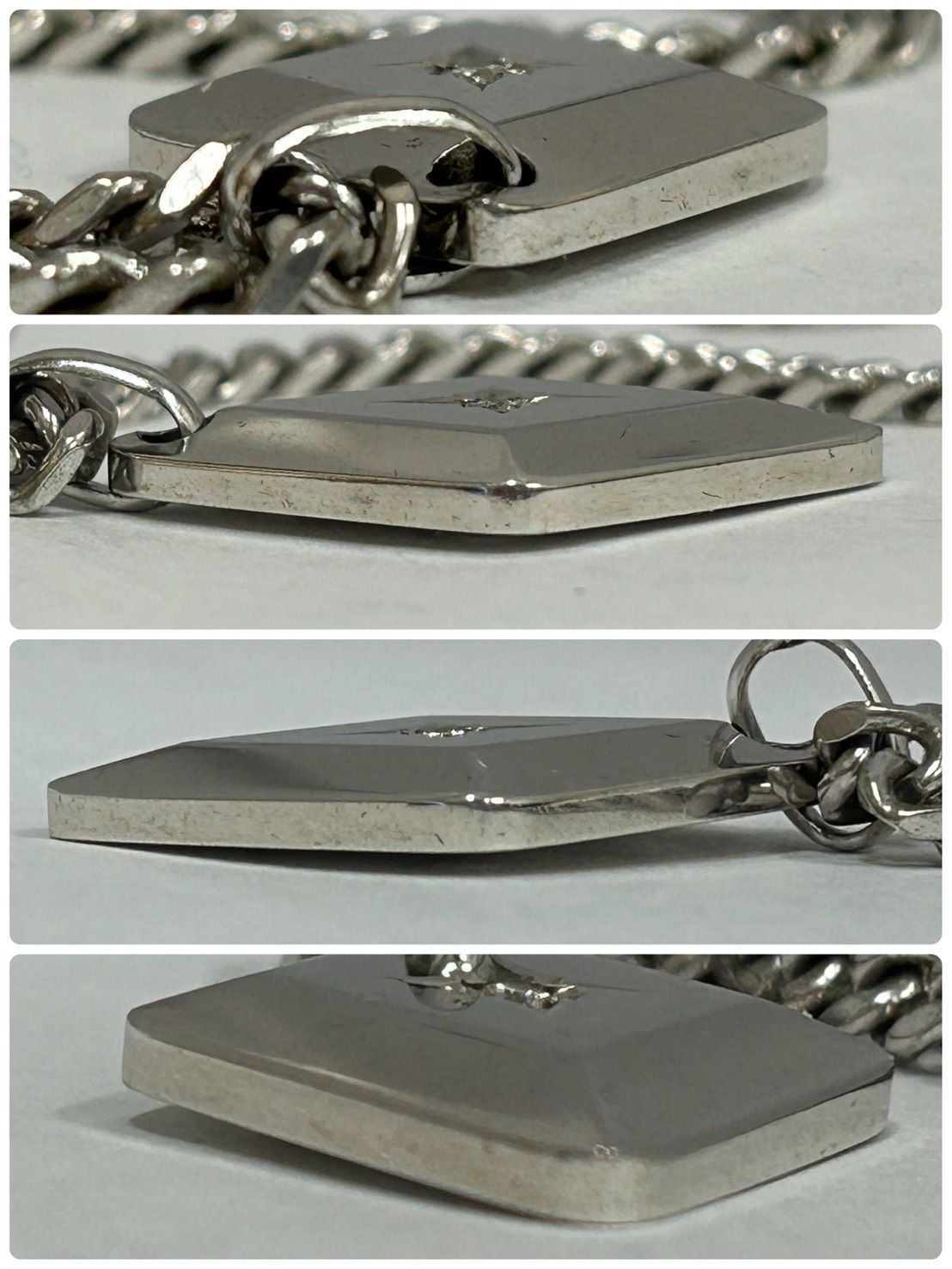 加】ゲルマニウム ネックレス シルバー ダイヤモンド 喜平チェーン