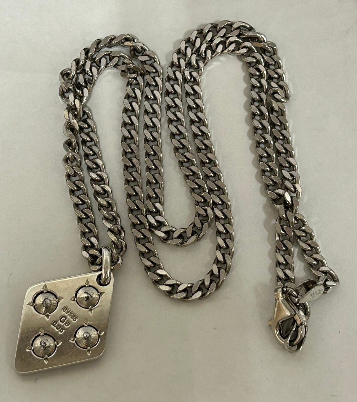 加】ゲルマニウム ネックレス シルバー ダイヤモンド 喜平チェーン